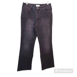 Coldwater Creek Boot Cut Jean 5 Pocket Black Medium Faded Washed Denim Size 10